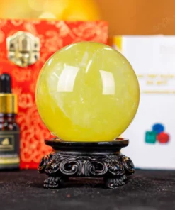 Quả Cầu Phong Thủy Đá Thạch Anh Vàng 2A - 0,561kg - M26060561