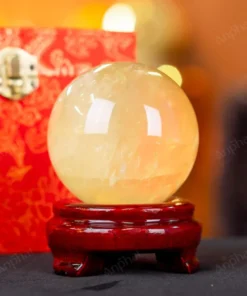 Quả Cầu Phong Thủy Đá Thạch Anh Vàng 2A Có Sao - 0,57kg - M2606057