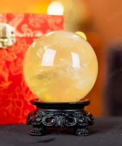 Quả Cầu Phong Thủy Đá Thạch Anh Vàng 2A Có Sao - 0,57kg - M2606057