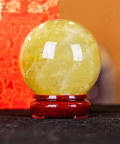 Quả Cầu Phong Thủy Đá Thạch Anh Vàng 2A Có Sao - 0,571kg - M26060571