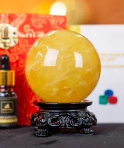 Quả Cầu Phong Thủy Đá Thạch Anh Vàng 2A Có Sao - 0,61kg - M2606061