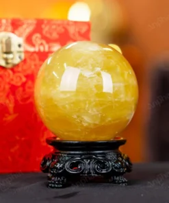 Quả Cầu Phong Thủy Đá Thạch Anh Vàng 2A Có Sao - 0,61kg - M2606061