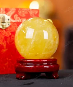 Quả Cầu Phong Thủy Đá Thạch Anh Vàng 2A Có Sao - 0,61kg - M2606061