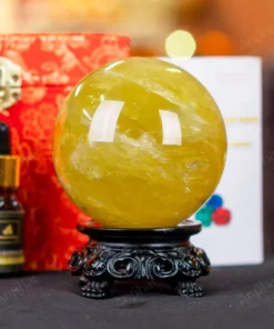 Quả Cầu Phong Thủy Đá Thạch Anh Vàng 2A Có Sao - 0,81kg - M2606081
