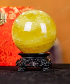 Quả Cầu Phong Thủy Đá Thạch Anh Vàng 2A Có Sao - 0,811kg - M26060811
