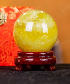 Quả Cầu Phong Thủy Đá Thạch Anh Vàng 2A Có Sao - 0,811kg - M26060811