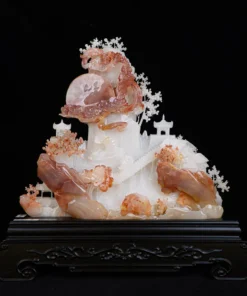 Tác Phẩm Uyên Ương Hạnh Phúc Đá Phong Thủy, Đá Ngọc Onyx (Quà Tặng Phong Thủy VIP) M2409