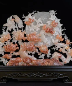 Tác Phẩm Uyên Ương Hạnh Phúc Đá Phong Thủy, Đá Ngọc Onyx (Quà Tặng Phong Thủy VIP) M2421