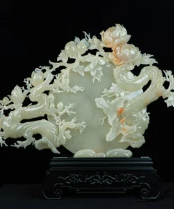 Tác Phẩm Uyên Ương Đại Cát Đá Phong Thủy, Đá Ngọc Onyx (Quà Tặng Phong Thủy VIP) M2410