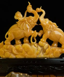 Tác Phẩm Trường Thọ An Khang Đá Phong Thủy, Đá Ngọc Onyx (Quà Tặng Phong Thủy VIP) M2424