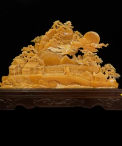 Tác Phẩm Lão Tử Bên Hồ Đá Phong Thủy, Đá Ngọc Onyx (Quà Tặng Phong Thủy VIP) M2204