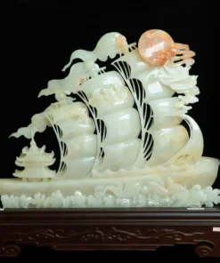 Tác Phẩm Thuận Buồm Đá Phong Thủy, Đá Ngọc Onyx (Quà Tặng Phong Thủy VIP) M2416