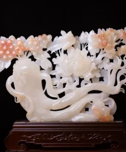 Tác Phẩm Nhân Sâm Trường Thọ Đá Phong Thủy, Đá Ngọc Onyx (Quà Tặng Phong Thủy VIP) M2415