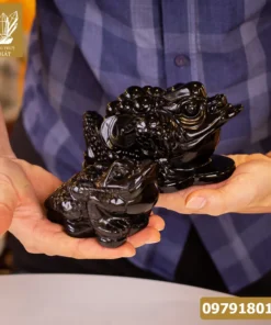 Thiềm Thừ (Cóc 3 Chân, Cóc Ngậm Tiền) Đá Onyx Nature - M1370