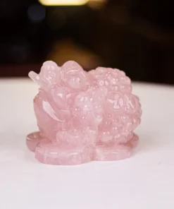 Thiềm Thừ (Cóc 3 Chân, Cóc Ngậm Tiền) Thạch Anh Hồng 1,38Kg - M13661