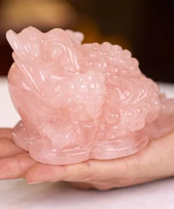 Thiềm Thừ (Cóc 3 Chân, Cóc Ngậm Tiền) Thạch Anh Hồng 1,04Kg - M13663