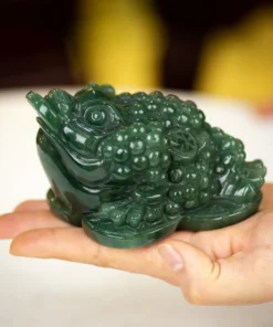 Thiềm Thừ (Cóc 3 Chân, Cóc Ngậm Tiền) Thạch Anh Xanh 0,89Kg - M13633