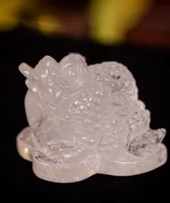 Thiềm Thừ (Cóc 3 Chân, Cóc Ngậm Tiền) Thạch Anh Trắng 1,03Kg - M13691