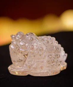 Thiềm Thừ (Cóc 3 Chân, Cóc Ngậm Tiền) Thạch Anh Trắng 0,5Kg - M13693