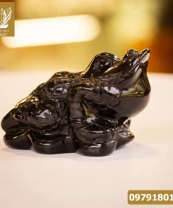 Thiềm Thừ (Cóc 3 Chân, Cóc Ngậm Tiền) Đá Onyx Nature - M1370