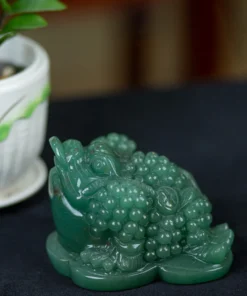 Cóc Ngậm Tiền Màu Xanh | Thiềm Thừ (Cóc 3 Chân - Cóc Ngậm Tiền) Thạch Anh Xanh 1,13Kg - M13634