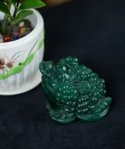 Cóc Ngậm Tiền Màu Xanh | Thiềm Thừ (Cóc 3 Chân - Cóc Ngậm Tiền) Thạch Anh Xanh 0,78kg - M13636