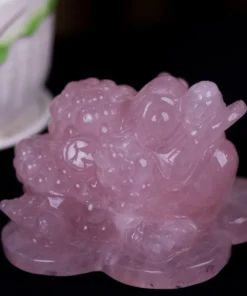 Thiềm Thừ (Cóc 3 Chân - Cóc Ngậm Tiền) Thạch Anh Hồng - 1,38kg - M13664