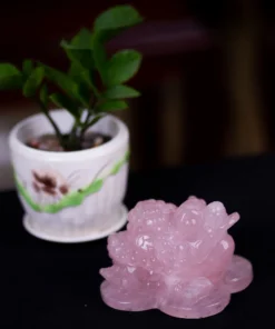 Thiềm Thừ (Cóc 3 Chân - Cóc Ngậm Tiền) Thạch Anh Hồng - 1,38kg - M13664