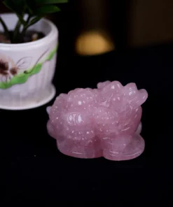 Thiềm Thừ (Cóc 3 Chân - Cóc Ngậm Tiền) Thạch Anh Hồng 1,28kg - M13665