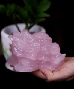 Thiềm Thừ (Cóc 3 Chân - Cóc Ngậm Tiền) Thạch Anh Hồng 1,28kg - M13665