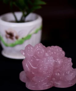 Thiềm Thừ (Cóc 3 Chân - Cóc Ngậm Tiền) Thạch Anh Hồng 1,43kg - M13666