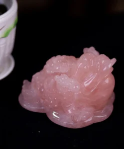 Thiềm Thừ (Cóc 3 Chân - Cóc Ngậm Tiền) Thạch Anh Hồng 1,04kg - M13667