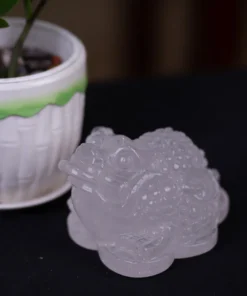 Thiềm Thừ (Cóc 3 Chân - Cóc Ngậm Tiền) Thạch Anh Trắng 0,5kg - M13694