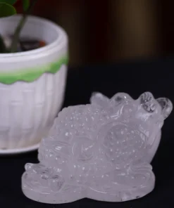 Thiềm Thừ (Cóc 3 Chân - Cóc Ngậm Tiền) Thạch Anh Trắng 0,5kg - M13694