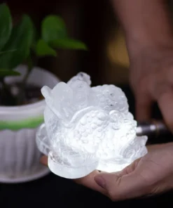 Thiềm Thừ (Cóc 3 Chân - Cóc Ngậm Tiền) Thạch Anh Trắng 0,5kg - M13694