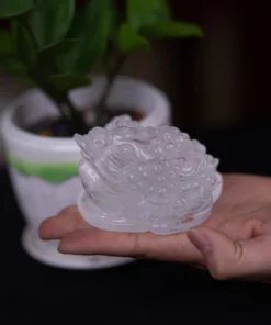 Thiềm Thừ (Cóc 3 Chân - Cóc Ngậm Tiền) Thạch Anh Trắng 1,03kg - M13695