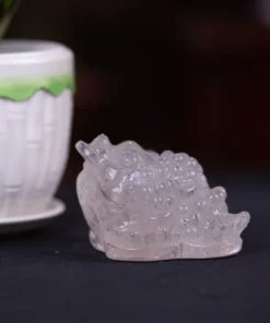 Thiềm Thừ (Cóc 3 Chân - Cóc Ngậm Tiền) Thạch Anh Trắng - 1,02kg - M13696