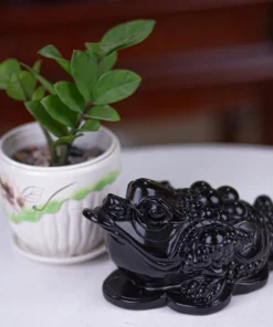 Thiềm Thừ (Cóc 3 Chân - Cóc Ngậm Tiền) Obsidian Đen 2,28kg - M13701