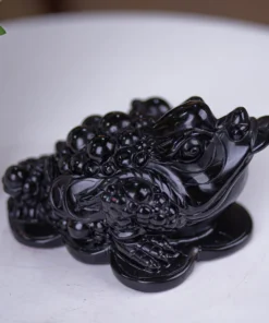 Thiềm Thừ (Cóc 3 Chân - Cóc Ngậm Tiền) Obsidian Đen 2,28kg - M13701