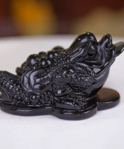 Thiềm Thừ (Cóc 3 Chân - Cóc Ngậm Tiền) Obsidian Đen 1,35kg - M13702