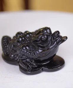 Thiềm Thừ (Cóc 3 Chân - Cóc Ngậm Tiền) Obsidian Đen 1,35kg - M13702