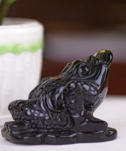 Thiềm Thừ (Cóc 3 Chân - Cóc Ngậm Tiền) Obsidian Đen 0,71kg - M13703