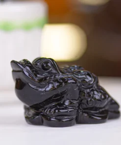 Thiềm Thừ (Cóc 3 Chân - Cóc Ngậm Tiền) Obsidian Đen 0,45kg - M13704
