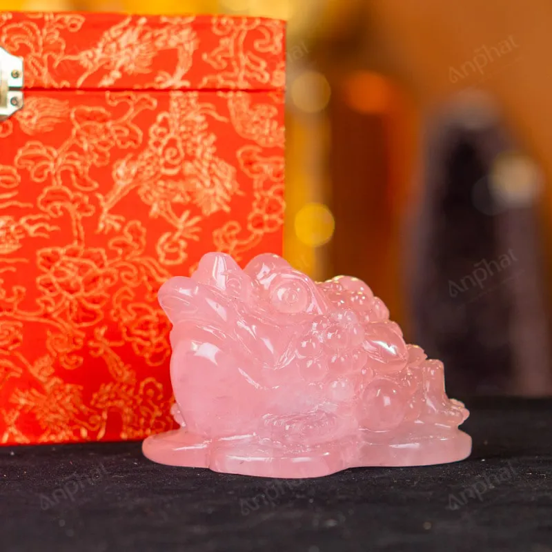 Thiềm Thừ Thạch Anh Hồng - 11cm - M1366078