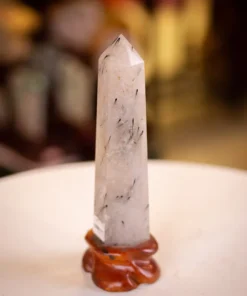 Trụ Đá Thạch Anh Trắng Tóc Đen VIP - M0429