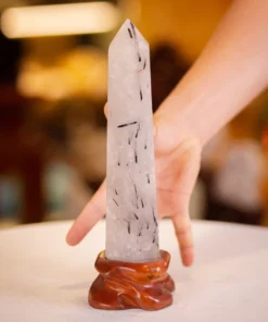 Trụ Đá Thạch Anh Trắng Tóc Đen VIP - M0429