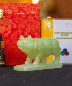 Tượng Lợn Đá Onyx Xanh - 12cm - M2901054