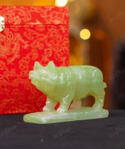 Tượng Lợn Đá Onyx Xanh - 12cm - M2901054