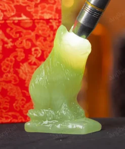 Tượng Mèo Đá Onyx Xanh - 12cm - M29010516