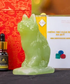 Tượng Mèo Đá Onyx Xanh - 12cm - M29010516